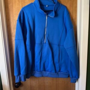 Men's Blue Half-Zip Sweater